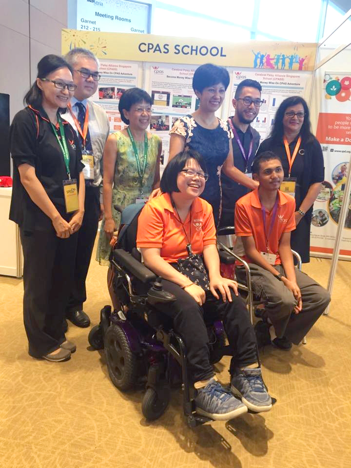 Showcasing our learning materials with Cerebral Palsy Alliance Singapore (CPAS) to educators and invited guests on the first day of the bi-annual 2018 SPED conference.